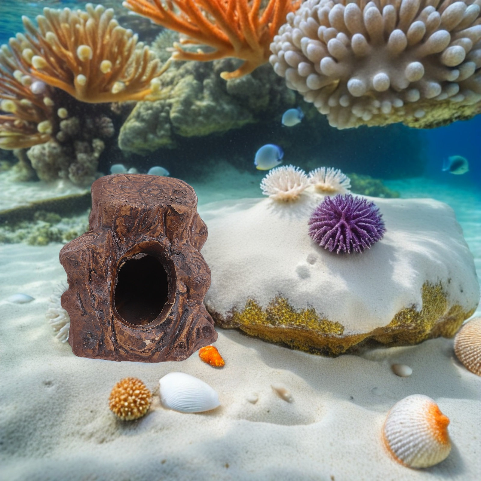 قطعتان من ديكورات مخبأ الأسماك - مراجعة Hide Cave Ceramic وسعره